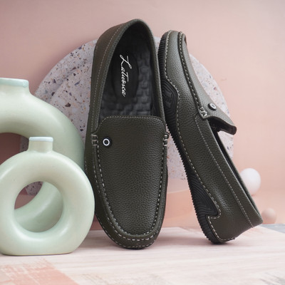 LATWOSCA Driving Shoes For Men(Green , 7)