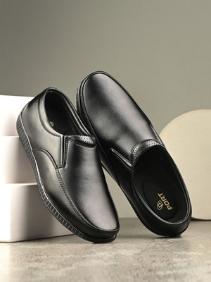 PORT Men's Black Lightweight Comfortable Extra Soft / DR Soft Formal Shoes Slip On For Men(Black , 8)