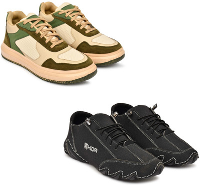 Hida Comfort Fit Sports Shoes for Gym & Outdoor Wrestling Shoes For Men(Green, Black , 7)