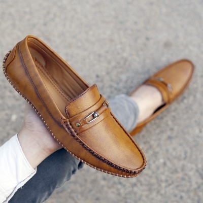 Bonexy Loafers For Men(Tan , 6)