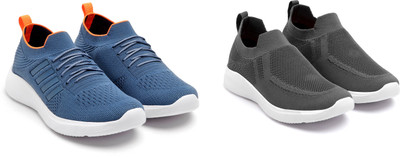 Face Stylish Sports Shoes for Men – Ideal for Running, Gym & Training Sneakers For Men(Grey, Blue , 6)