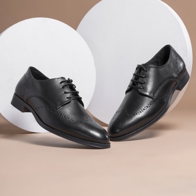 Red Tape Formal Shoes for Men | Soft Cushioned Insole, Slip-Resistance Derby For Men(Black)