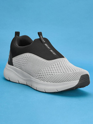 AVANT Sigma Slip-On Antislip Walking shoes without Laces with durable TPR outsoles Walking Shoes For Men(Grey, Black , 7)