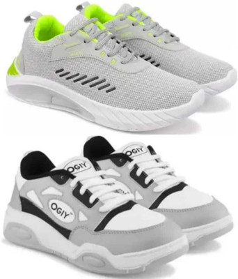 house of common Combo Pack of 2 Sneakers For Men(Grey , 7)