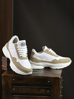 Roadster Sneakers with Ultra Soft Cushion Lace-Up All-Day Comfort Shoes Sneakers For Women(Beige , 4)