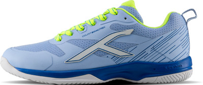 Hundred COURTSONIC PBX Badminton Shoes For Men(Blue, Green , 6)