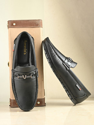 Aaravin's Trendy Comfortable Stylish Casual Shoes Loafers For Men(Black , 8)