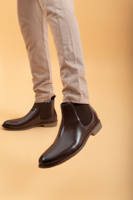 BIG FOX Charles -1 Chelsea Boots For Men(Brown , 11)