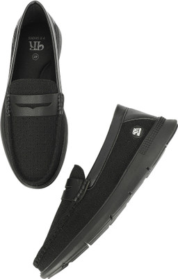 SWAYZ Light Weight Flexible Mesh Knit Loafers For Men(Black , 6)
