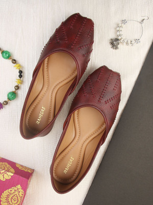 RAHEGAS Stylish Majori For Women, Ethnic Slip-On Womens Footwear Bellies For Women(Maroon , 7)