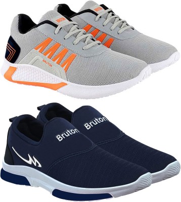 BRUTON 2 Combo Sneaker Shoes Training & Gym Shoes For Men(Navy, Grey)