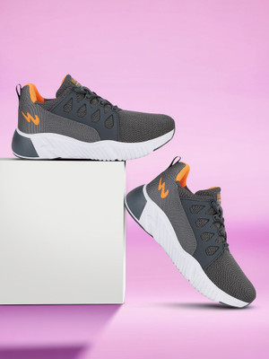 CAMPUS BARLEY Men's Sports Shoes | Memory Foam Comfort & Anti-Slip Sole Design |Lace-Up Training & Gym Shoes For Men(Grey , 9)