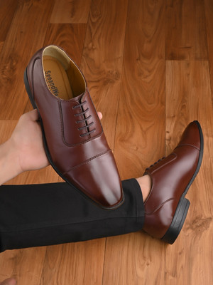 SeeandWear Leather Oxford Shoes Oxford For Men(Brown , 8)
