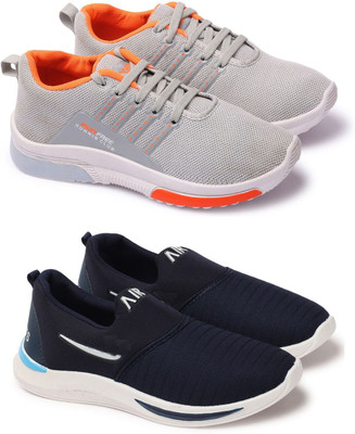 HOTSTYLE Combo Pack Of 2 Walking Shoes For Men(Blue, Grey , 7)