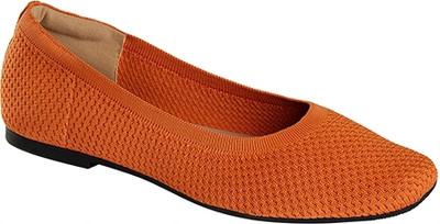 Neemans Plush Square Flats Bellies For Women(Orange , 7)