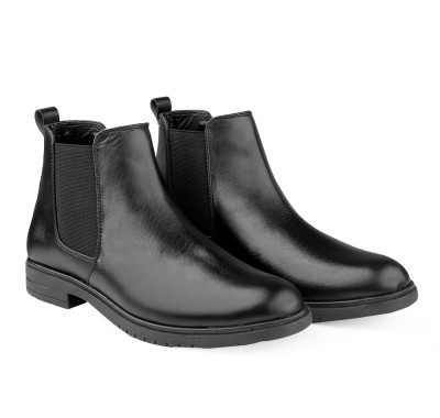 BXXY Men's New Arrival Casual Ankle Slip-on Chelsea Party Wear Boots Boots For Men(Black)
