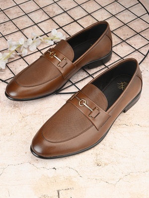 House of Pataudi Loafers For Men(Tan , 10)