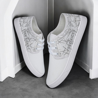 house of common HC-601String Off White Comfortable Canvas Shoes For Men(Off White , 6)