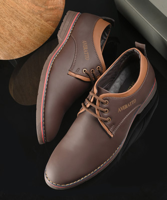 Averatto Brown Office Wear & Party Wear Semi Formal shoe for Mens (M9904) Lace Up For Men(Brown , 10)