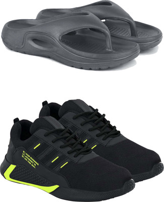 ABN Men's Lightweight Running Shoes – Comfortable, Stylish Casual Shoes for Walking Casuals For Men(Black, Grey , 7)