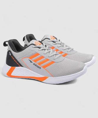 asian Bouncer-01 Grey Sports,Casual,Walking,Gym,Stylish For Men(Grey, Orange , 10)