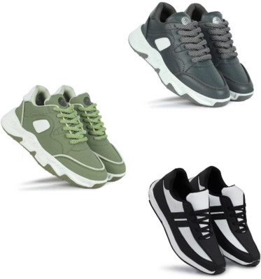 Walkivo Men’s Synthetic leather Shoes | Office & Party Wear Lace‑Up Design Lace Up For Men(Grey, Olive, Black , 10)