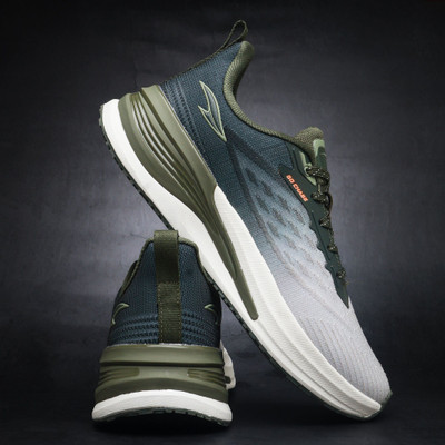 asian Navigator-02 Men's Training Shoes | Airy Mesh, Memory Foam & Traction Sole Running Shoes For Men(Grey, Olive , 8)
