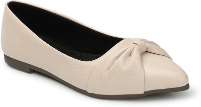 Creattoes Party Ready Pointed Toe Ballerinas Bellies For Women(Beige)