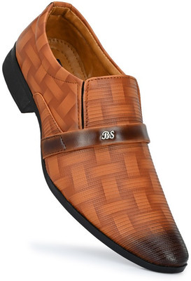 RED LIONS Men's Party wear stylish formal shoes Slip On For Men(Tan , 9)
