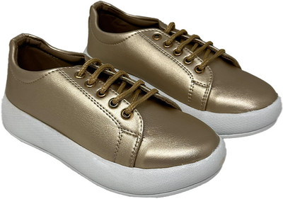 GLOBAL STEP Sneakers Canvas Shoes For Women(Gold , 7)
