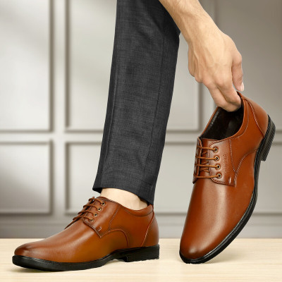 PILADO Rich Quality|Ultra Lightweight|Comfortable Derby For Men(Tan , 9)