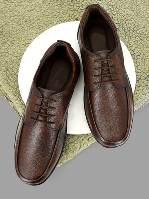 house of common Rich Quality Comfortable with Premium Leather Formal Derby For Men(Brown , 10)