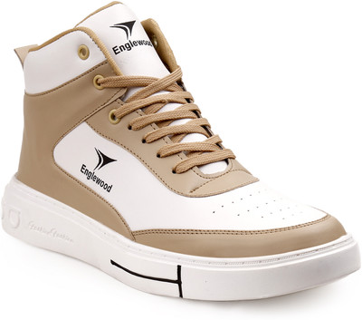 Englewood High Tops For Men(White, Beige , 9)