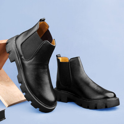Roadster Men's Latest Casual Chelsea Boots Boots For Men(Black , 10)