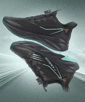 Abros INVADAR Athleisure Cultured Round-Toe Shape & Quick On-Off Dial Lace Technology Sneakers For Men(Black , 8)