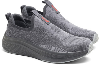 asian Wonderwalk Pro-21 Men’s Walking Shoe | Arch Support Walking & Gym Trainers Slip On Sneakers For Men(Grey , 6)