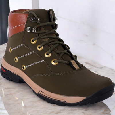 Stravik Stylish Men’s Boots for Everyday Wear Boots For Men(Olive , 9)