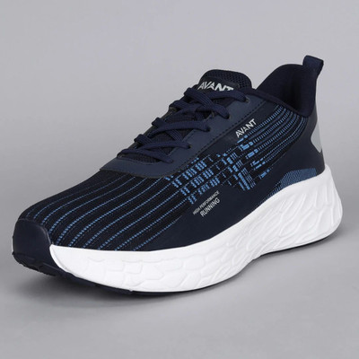 AVANT SoleWave Running Shoes Breathable Knitted Upper Cushioned Comfort High Traction Running Shoes For Men(Blue , 6)