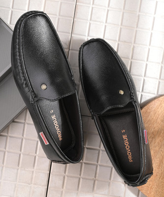 PROVOGUE Driving Shoes For Men(Black , 6)