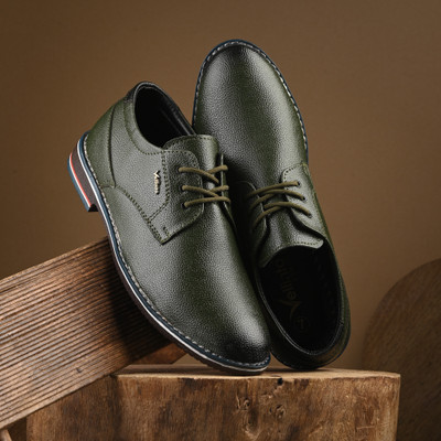 Vellinto Vellinto PAUL Casual Derby For Men ll Synthetic Leather Casual Lace-up For Men Casuals For Men(Green , 8)