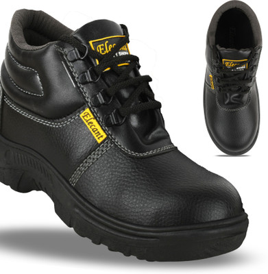 foot trends Safety shoes with steel toes for industrial, construction and warehouse use For Men(Black , 7)