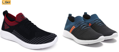 Face Stylish Sports Shoes for Men – Ideal for Running, Gym & Training Sneakers For Men(Black, Navy, Black, Orange , 10)
