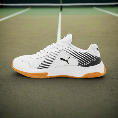 PUMA Badminton Smash Sprint Badminton Shoes For Men(White , 7)