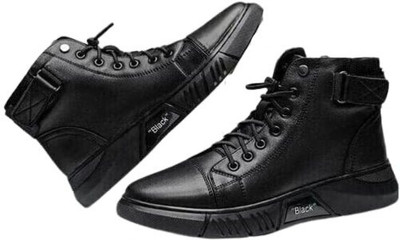 Nisho shoes Boots For Men(Black , 10)