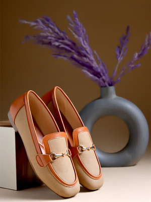 SHOETOPIA Loafers For Women(Tan , 9)