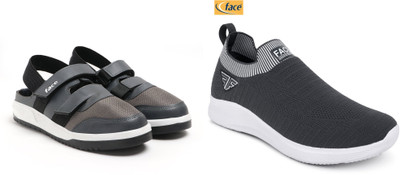 Face Stylish Sports Shoes for Men – Ideal for Running, Gym & Training Sneakers For Men(Grey, Grey , 8)