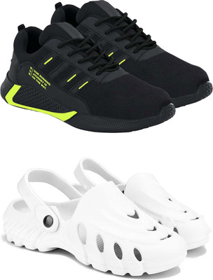 ABN Men's Lightweight Running Shoes – Comfortable, Stylish Casual Shoes for Walking Casuals For Men(Black, White , 8)