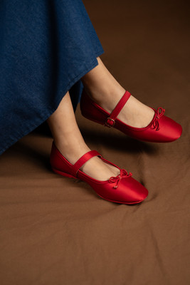 Theater Theater Women Dorothy Red Mary Jane Ballerina Flats Bellies For Women(Red , 3)