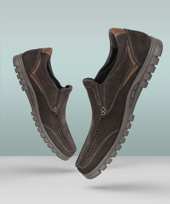 WOODLAND Slip On Sneakers For Men(Brown , 9)