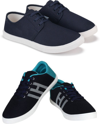 Free Kicks Combo Of 2 Shoes FK-201 & FK-Mcw145 Sneakers For Men(Blue , 9)